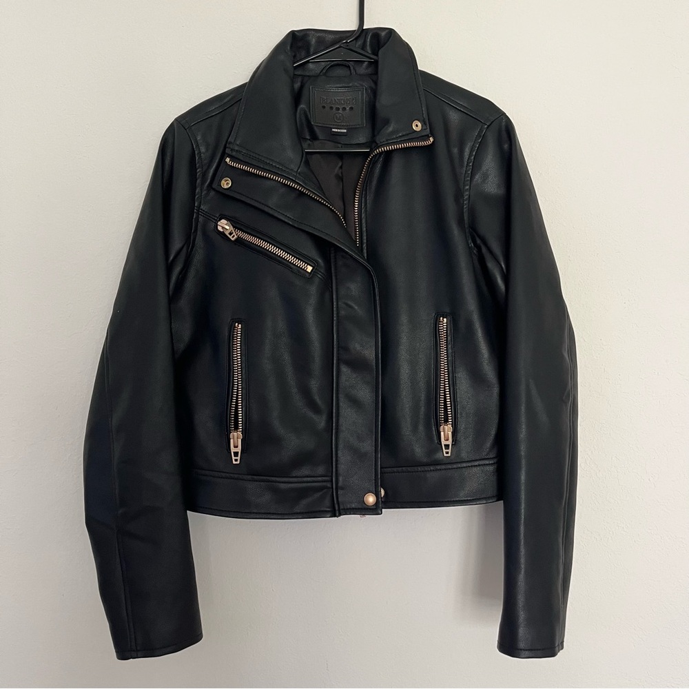 BlankNYC Black Leather Moto Jacket